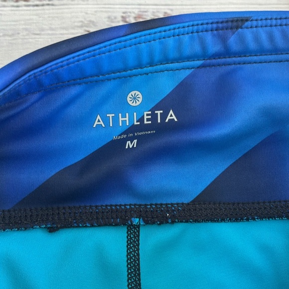 Athleta 7/8 Length Blue Colorblock Leggings - Picture 3 of 5